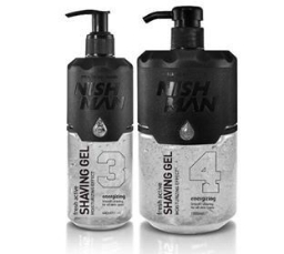 Gel de ras - NISH MAN transparent EASY SHAVE - 400 ml Gel de ras - NISH MAN transparent EASY SHAVE - 400 ml