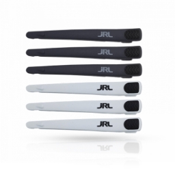 Clipsuri JRL- frizerie/coafor din carbon - 6 buc - Gri/Alb