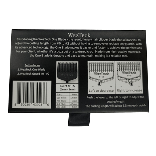 Cutit  - WEZTECK - pentru masina de tuns - cu gratar reglabil inclus  - Negru