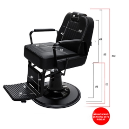 Scaun frizerie - MENOSER - Havana - Negru