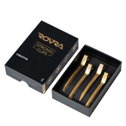 Clipsuri de par - ROVRA - set 4 bucati - Gold Mat
