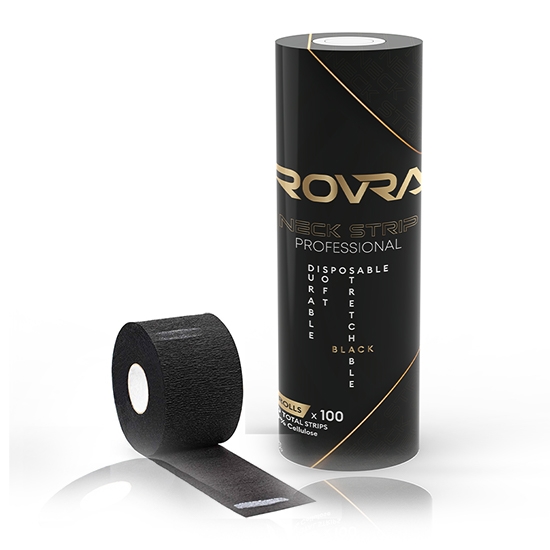 Gulere de hartie Rovra pentru frizerie - set 5 role - Negre
