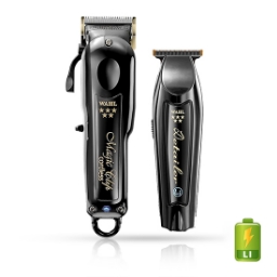 Set WAHL -  Masina de tuns Profesionala Magic Clip Cordless + Masina Contur Detailer Li Negru