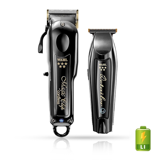 Set combo - WAHL -  Masina de tuns Profesionala Magic Clip Cordless + Masina Contur Detailer Li Negru