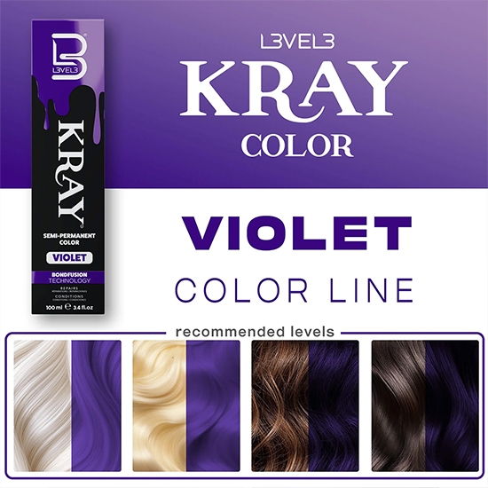 Vopsea semi - permanenta - L3VEL3 -  Violet - 100 ml   