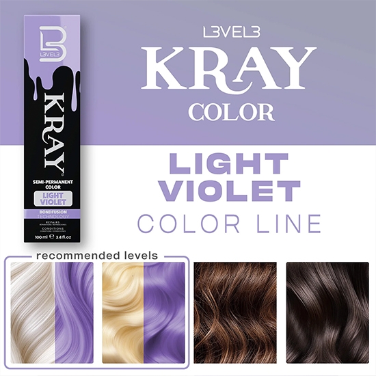 Vopsea semi - permanenta - L3VEL3 -  Violet deschis - 100 ml  