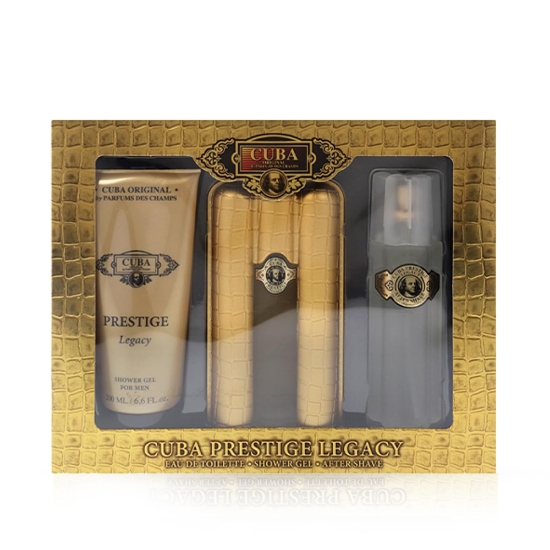 Set - apa de toaleta 90 ml + gel de dus 200 ml + after shave 100 ml - CUBA - pentru barbati - Legacy