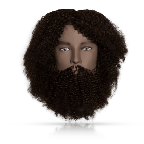 Imagine Cap de manechin +barba  EXALTO - SCOTT - par afro 100% natural