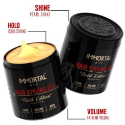 Gel de par - IMMORTAL - Gold Edition  - Fara alcool - 500 ml