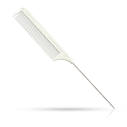 Imagine Pieptene - JRL - frizerie/coafor - Alb - J102 - cu coada metal
