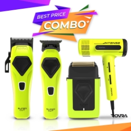 Arată detalii pentru Set ROVRA - SUPER CUT - Masina de tuns + Masina de contur + Masina de ras + Uscator de par INTENSE - Verde Imagine Set ROVRA - SUPER CUT - Masina de tuns + Masina de contur + Masina de ras + Uscator de par INTENSE - Verde