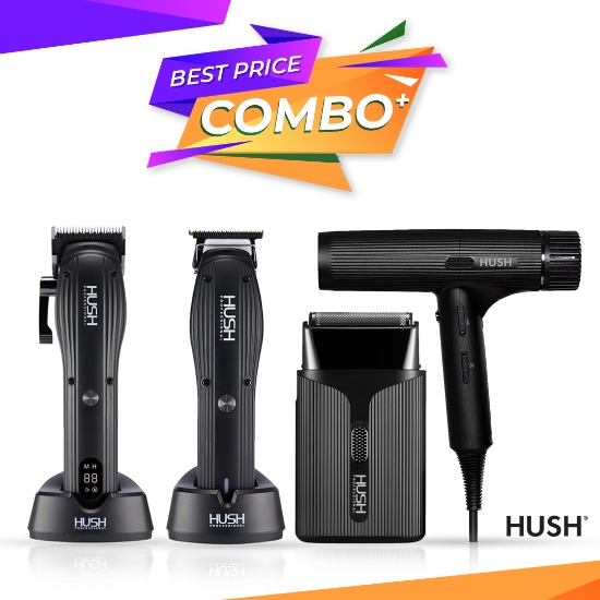 Imagine Set HUSH - Masina de tuns C2 + Masina de contur T2 +  Masina de ras V2 +  Uscator de parHU600